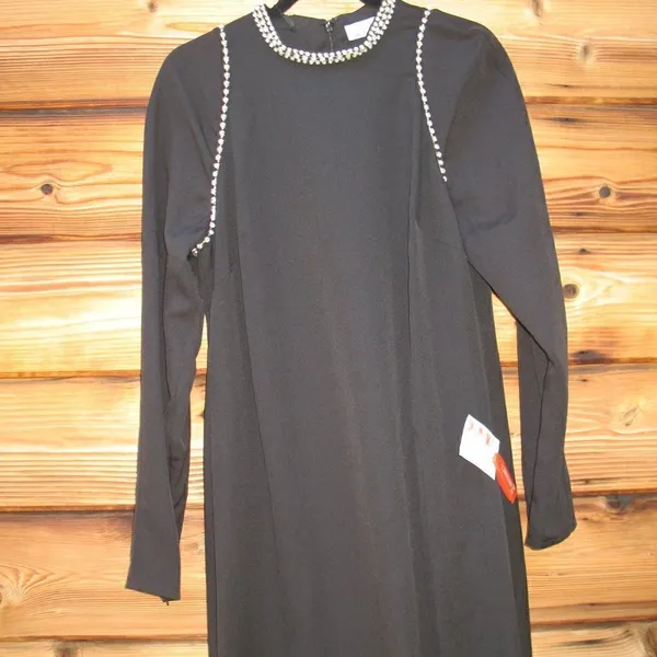 Mac Duggal 26612 Womens Raglan Long Sleeve Black Gown Dress - Image 9