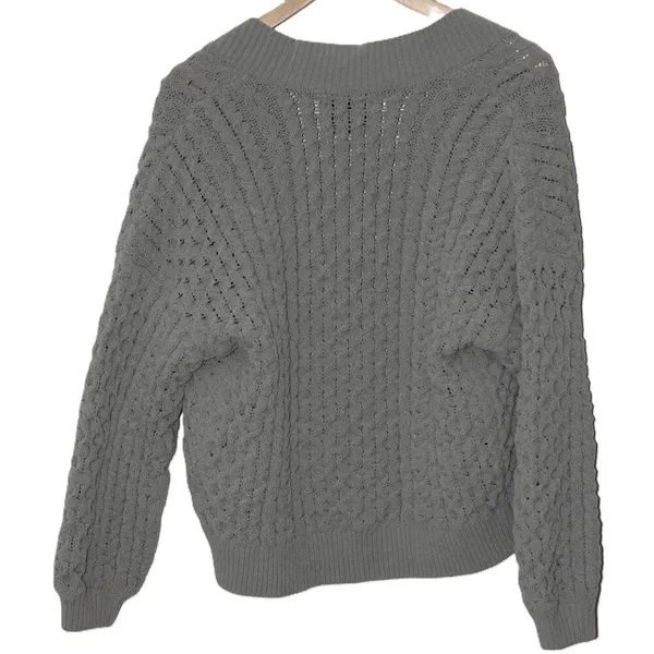Womens Abercrombie & Fitch Soft AF Green Ribbed Knit Cardigan Sweater Size Small - Image 2