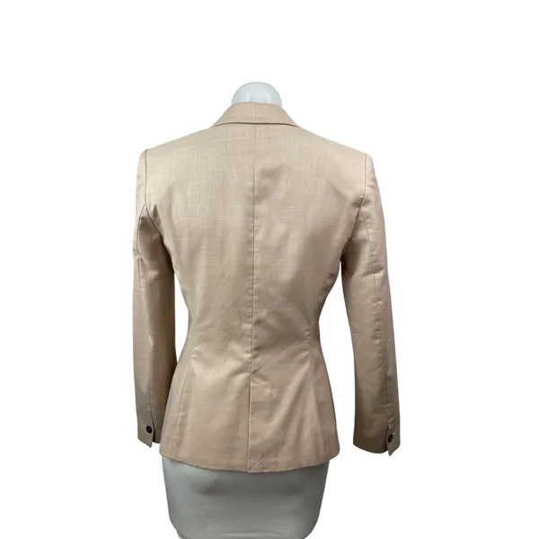Zara Women's Beige Notch Collar Long Sleeve Single Breasted Blazer Coat Jacket 2 - Image 4