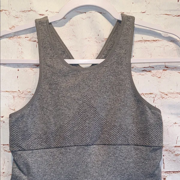 Free People FP movement Gray Sleeveless Romper active large shorts onesie - Image 2