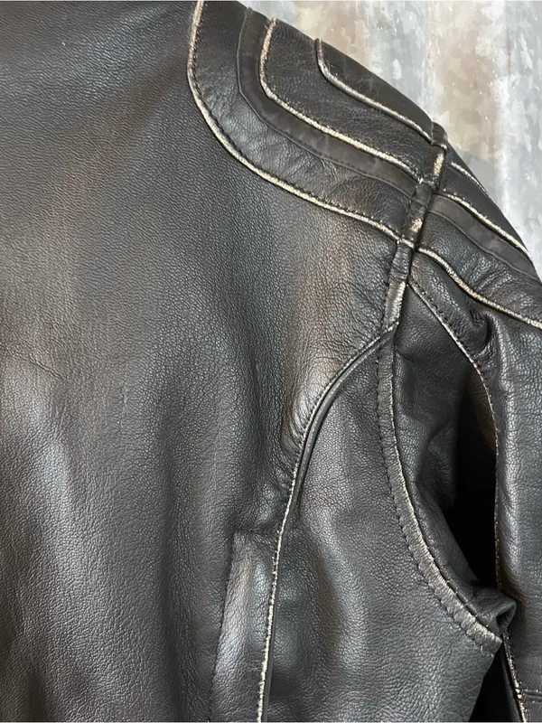 BLACK BRAND LEATHER MOTORCYCLE JACKET WOMEN'S CHARMER BLACK SIZE S/M Ret. $300 - Image 10