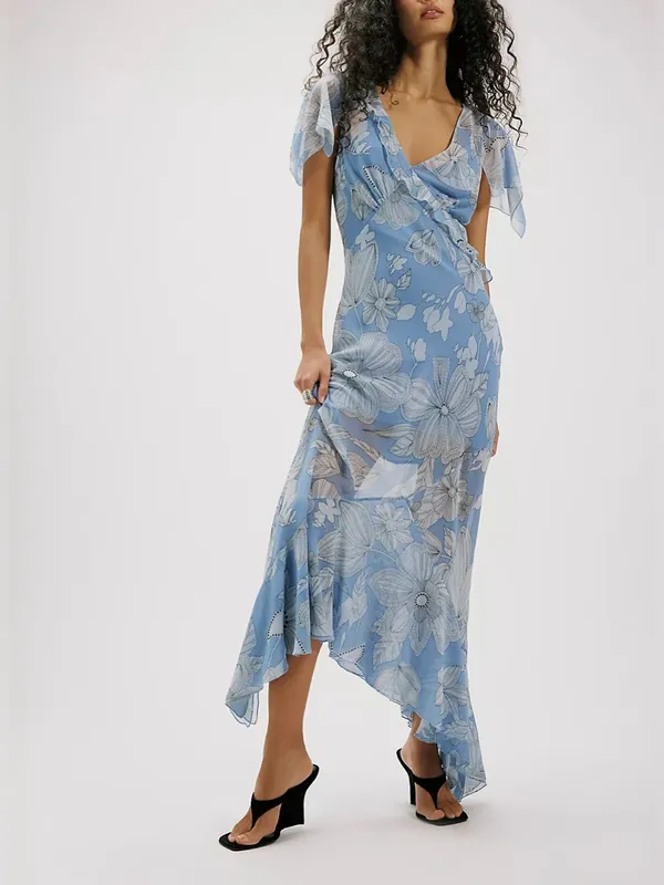NWT Free People Moonlight Maxi Dress - blissful blue - size 6 - Image 6