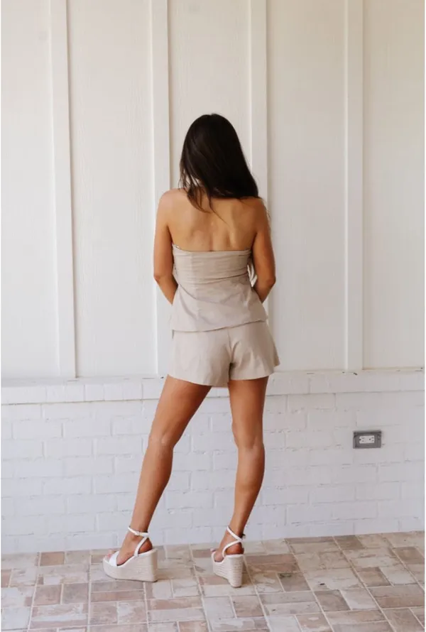These Three Boutique Taupe Romper - Image 5