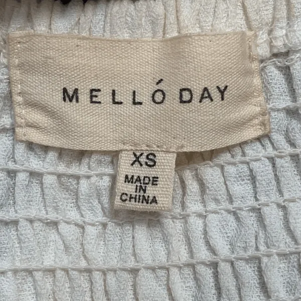 Melloday Embroidered Floral‎ Striped Sundress Ruffle Hem Strapless Boho Summer - Image 9