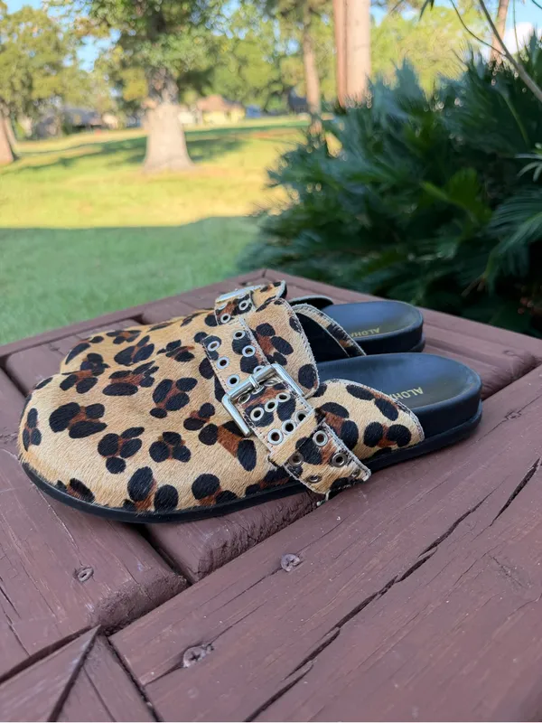 ALOHAS Halia Leopard Print Buckle Mules Clogs EU 41 US 10.5 $220 - Image 6