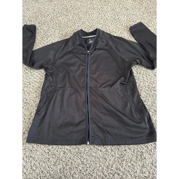 WonderWink Women's Black Athletic Full‎ Zip Jacket Size Medium - Image 2