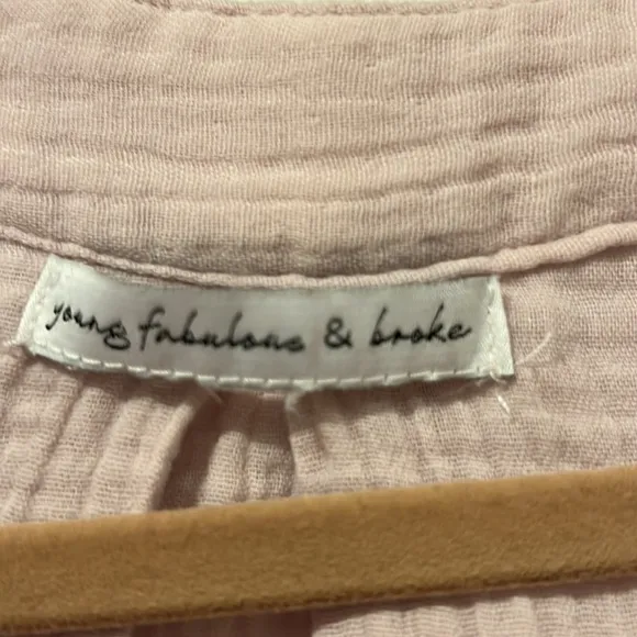 Young fabulous &‎ Broke pale pink raw hem top - Image 2