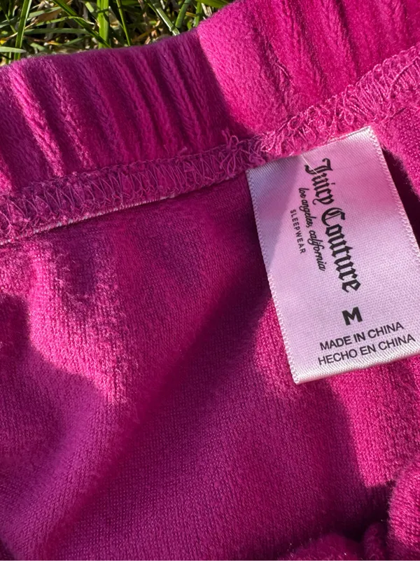 Juicy Fuchsia Velour Jogger Pants - Image 3