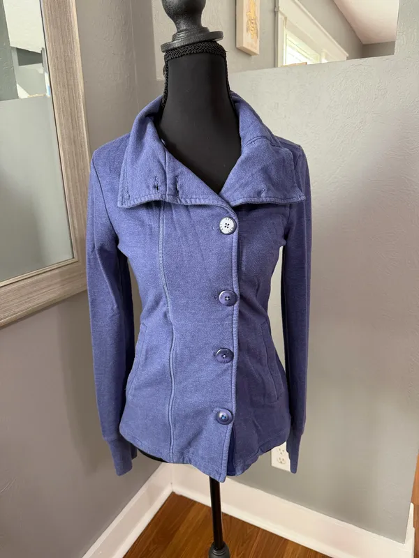 REI Outdoor Hiking button-front cardigan sweater purple size XXS. - Image 2