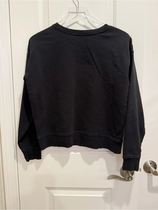 PACT Organic Cotton Crewneck Sweatshirt in Black Unisex Size Small Pullover - Image 3