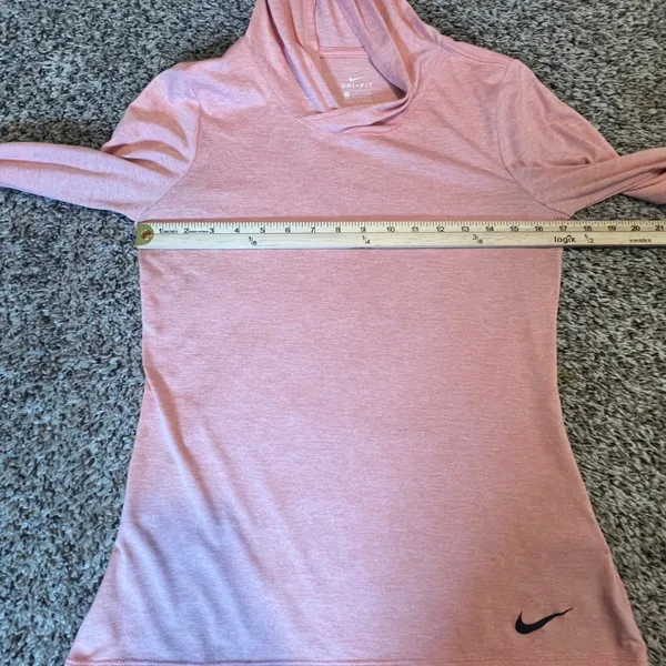 Nike Dri-FIT Womens Small Pink Heathered Long Sleeve Pullover Training‎ Hoodie - Image 4