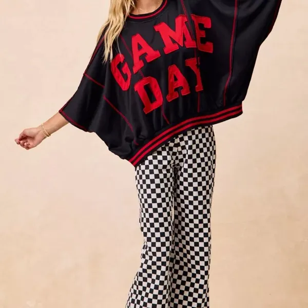 BiBi Gameday Theme Checkered Printed‎ Pants Size XL - Image 8