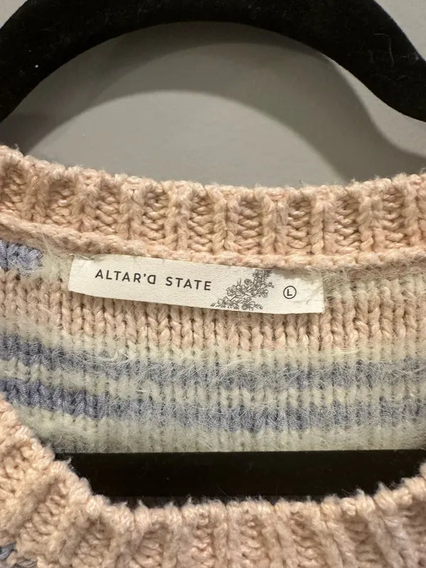 Altar'd State Textured Striped Colorful Sweater - Image 3