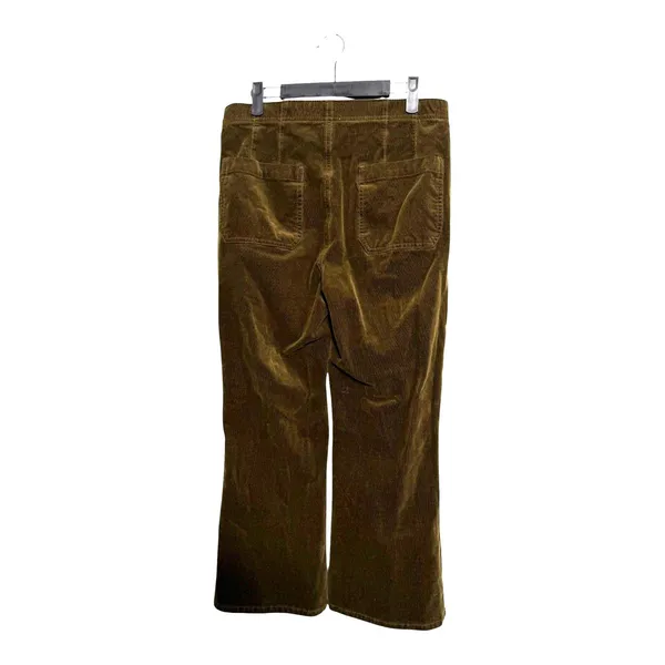 Pilcro Anthropologie Moss Green High Waist Corduroy Crop Flare Pants Medium - Image 2