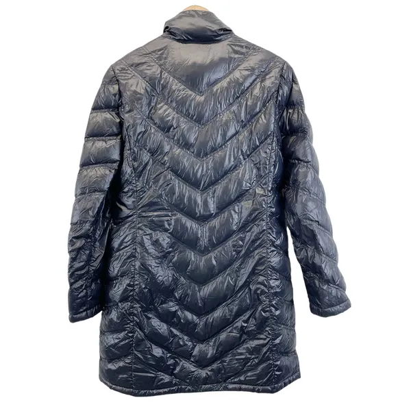 Calvin Klein Womens M Packable Down Quilted‎ Puffer Jacket Full Zip Black Travel - Image 2