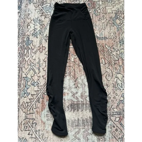 Lululemon Align High-Rise Ruched Waist Pant 25" Black Leggings Size 2 - Image 6