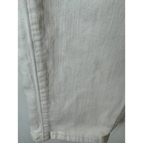 Madewell Jeans Women 27 White Denim Button Fly 10 Inch High Rise‎ Skinny Crop - Image 7