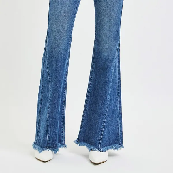 RISEN Mid Rise‎ Flare Side Seam Detailing Jeans - Image 4