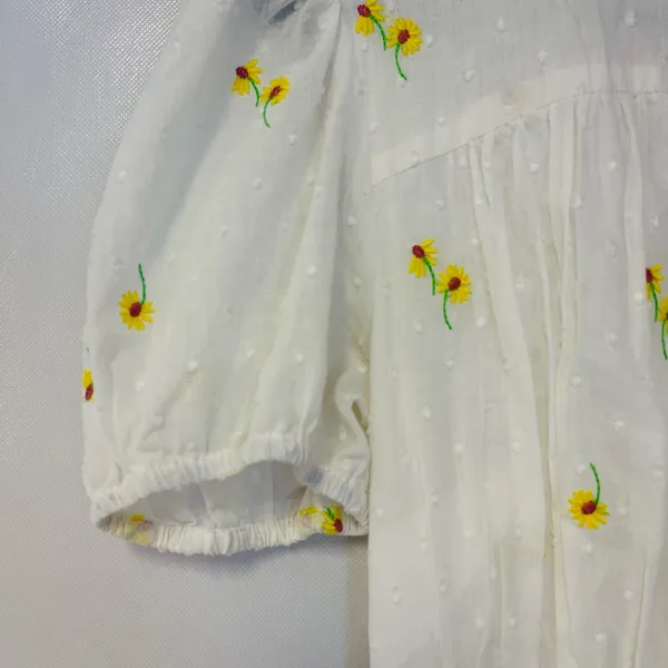 For Love & Lemons Womens Swedish Dot Embroidered Cottagecore‎ Sunflower Dress - Image 6
