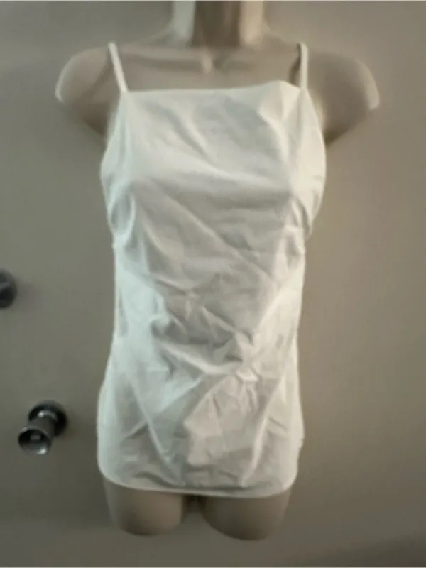 Blue Blush White Square-Neck Spaghetti Strap Camisole - Image 3