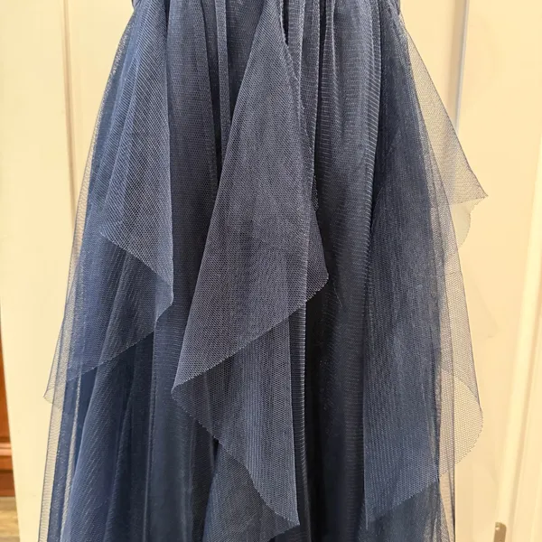 Vera Wang White Women’s Navy Tulle Strapless Dress Size 8 - Image 4