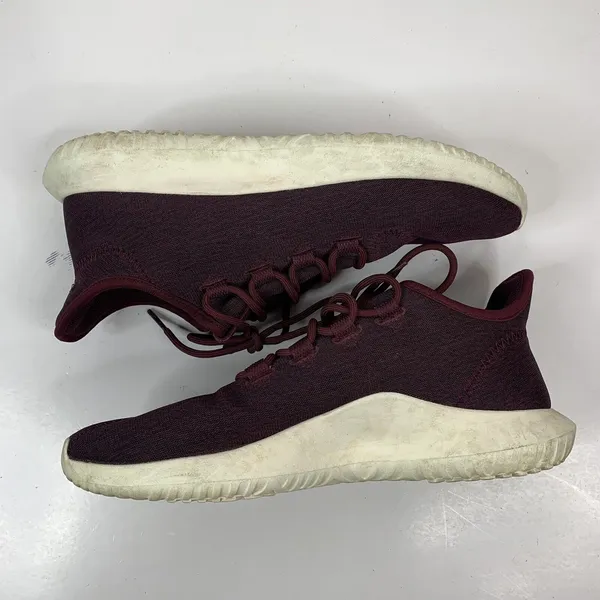 Adidas Size 10 Tubular Shadow Maroon Burgundy Knit Sneakers CQ2461 Low Top Shoe - Image 4