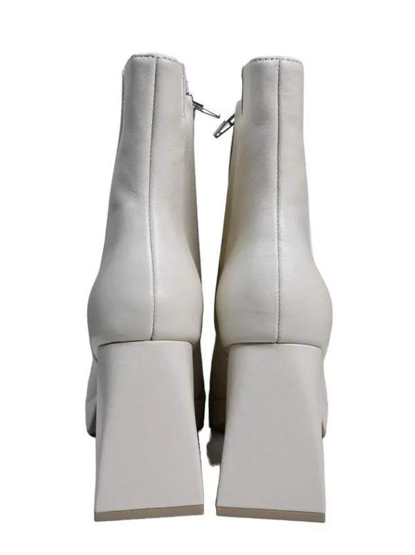 Dolce Vita Womens 10 Ulyses Platform Bootie in Ivory Leather NEW - Image 7