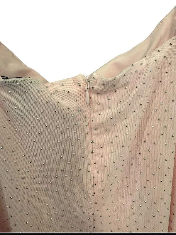 Windsor Homecoming Blush Pink Rhinestone Slip Dress - Image 2