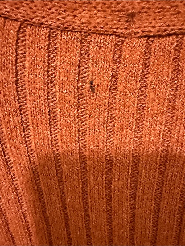 Free People Movement Medium Rust Orange Ribbed Button-Front Women's Cardigan. - Image 10