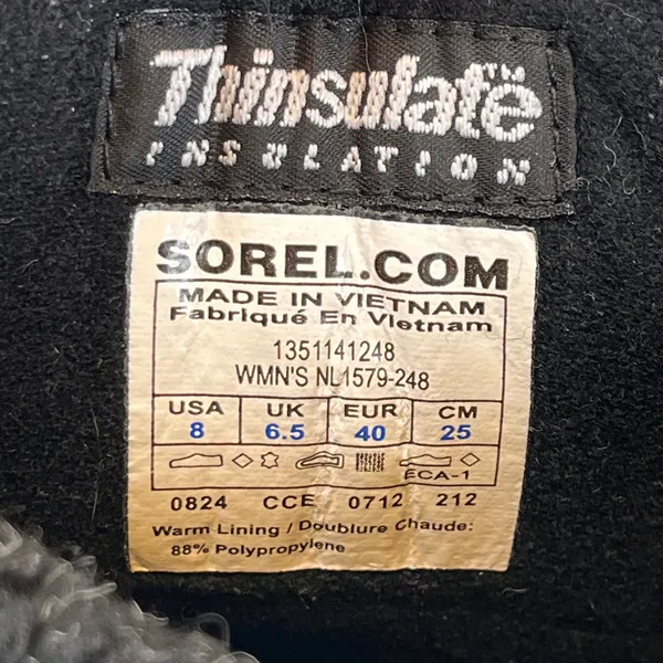 Sorel Womens Winter Boots Brown Suede Thinsulate Snow Lace Up NL1579-248‎ Size 8 - Image 7