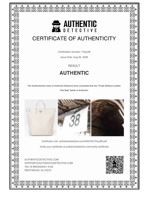 Prada White Saffiano Leather Large Tote Bag Purse WITH COA - Image 11