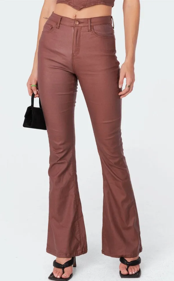 Edikted Faux Leather Pants - Image 3