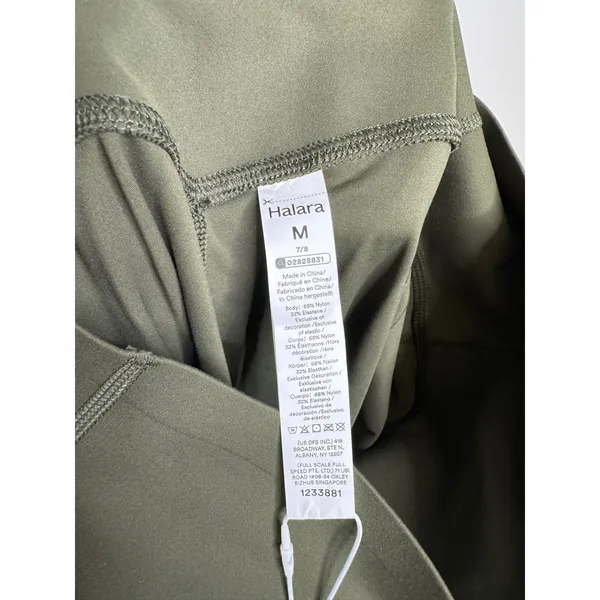 Halara UltraSculpt Leggings Womens M Olive Green New 7/8 High Waisted Pockets - Image 3