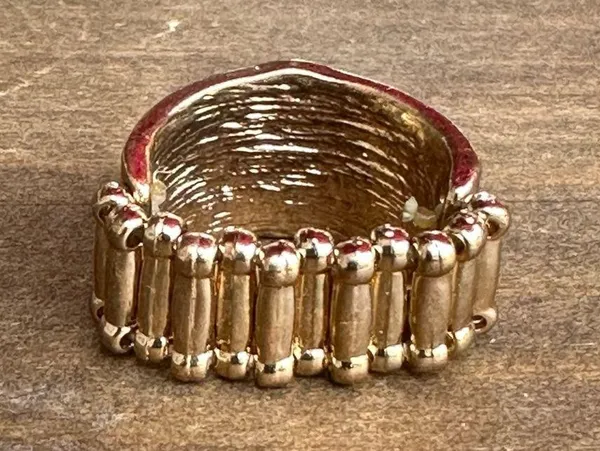 Turquoise gold stretch ring - Image 4