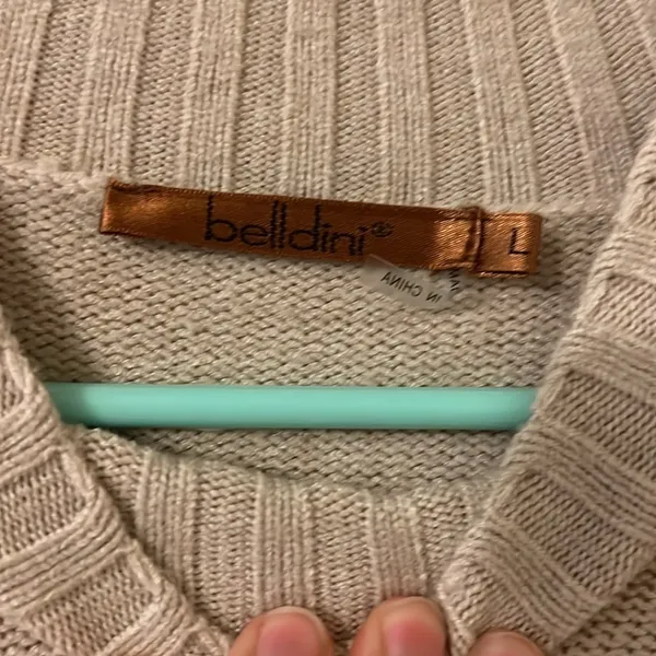 Chunky‎ Knit Sweater in Taupe woman’s L Long - Image 2