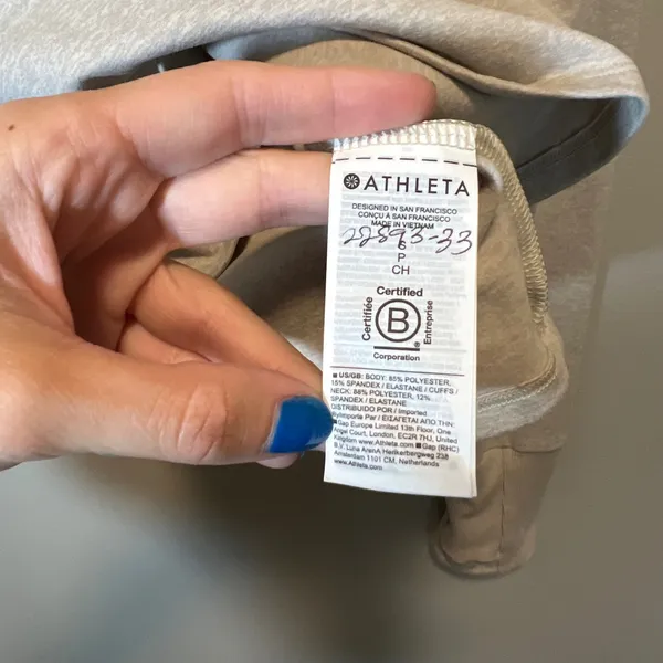 Athleta Softluxe Top Women's Small Gray Mock Neck Raglan Thumbhole - Image 7