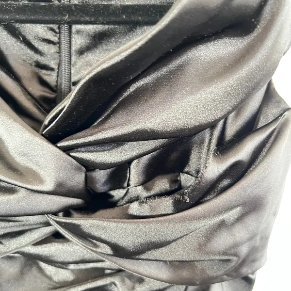 Jessica McClintock Maxi Dress Sz 4 Black Vintage Ruched Prom‎ Gala Formal Y2K - Image 9