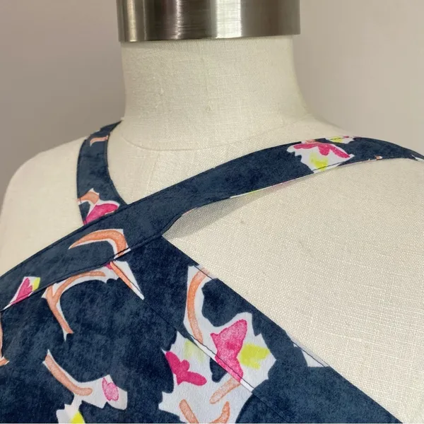 CAbi Aurora Maxi Dress Blue Abstract Halter Neck Sleeveless Boho Size 6‎ - Image 4