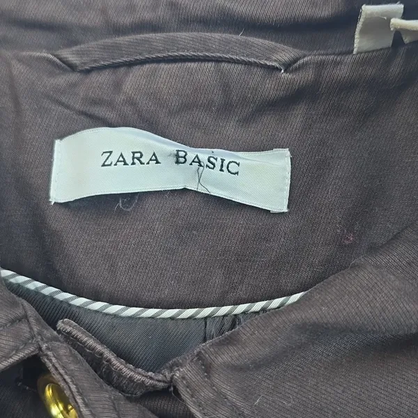 Zara‎ Basic Solid Brown Trenchcoat Size XL - Image 5