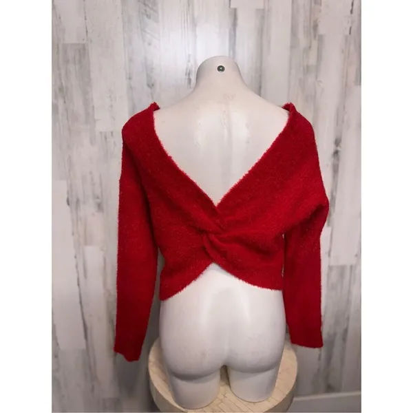 Almost famous red sweater with twisted back - Image 3