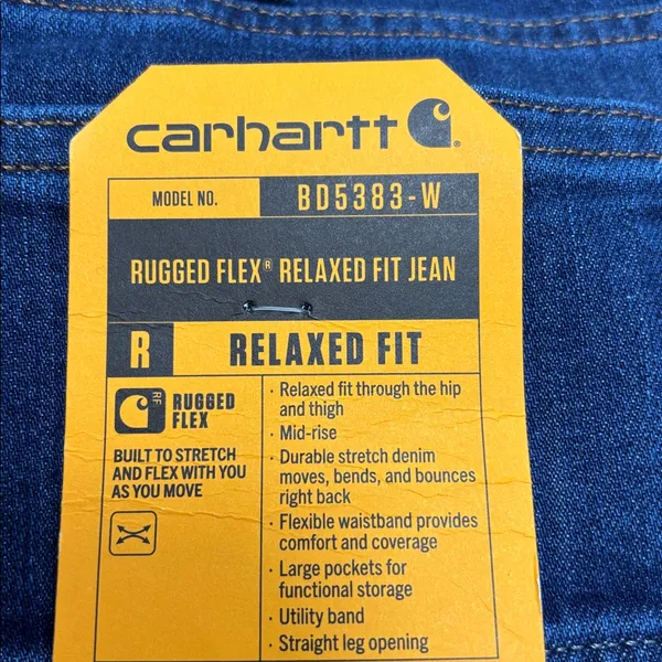 Carhartt Rugged Flex Relaxed Mid‎ Rise Fit Dark Blue Straight Leg Jeans Size 8T - Image 11