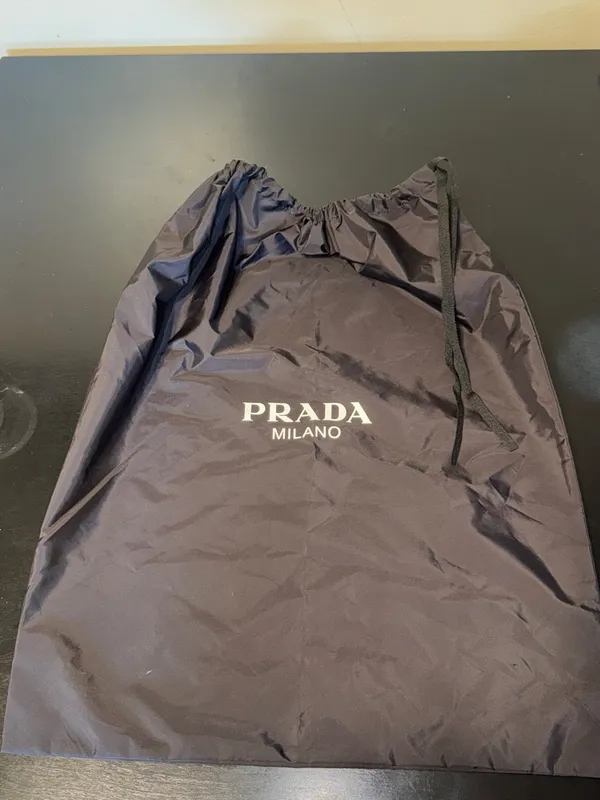 Prada Black Nylon Logo Drawstring Bag - Image 9