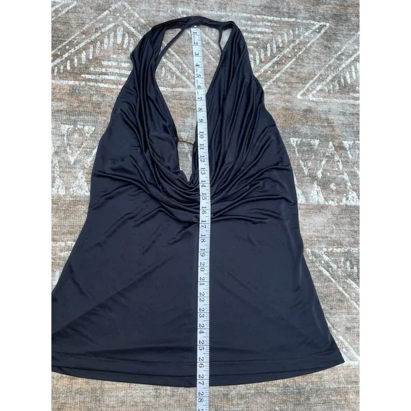 Indie Sleaze Fairy Grunge Y2K Slinky Satin Halter Cowl Tunic Top VS Very Sexy M - Image 12