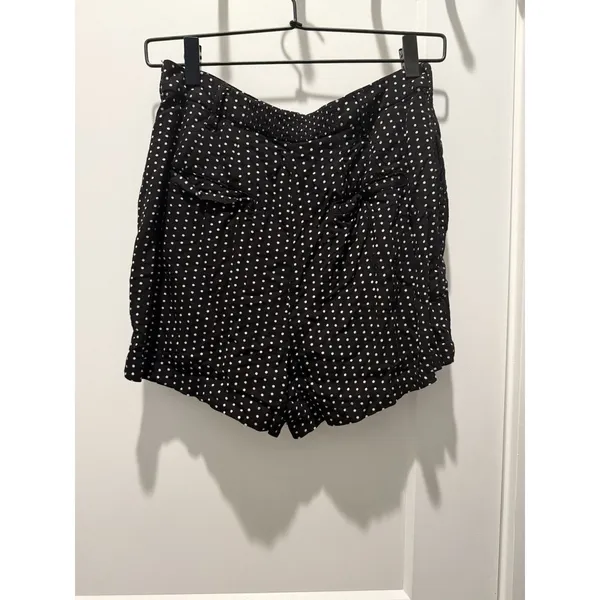 Free People Magdalene High-Waist Black Polka-Dot Rayon Shorts 0 XS Chic Feminine - Image 4