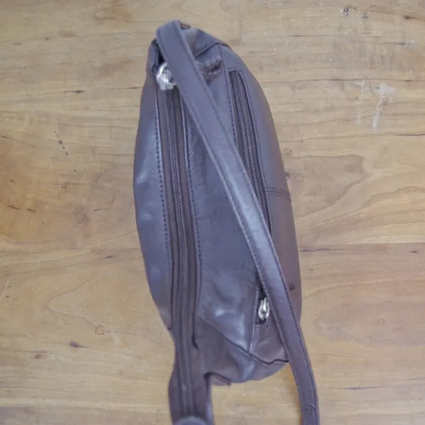 Stone Mountain Small Brown Leather Shoulder Bag Purse - Image 4