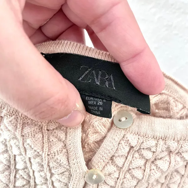Zara Knit Corset Ivory Tank Size S Sleeveless Ruffle - Image 4
