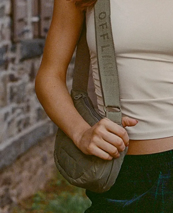 Aerie Offline Olive Green Love Puff Mini Crescent Bag - Image 2