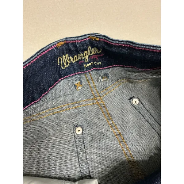 Wrangler Womens 3x34 Boot Cut Jeans Blue Stretch Denim Western Hemmed 1009MWZMS - Image 4