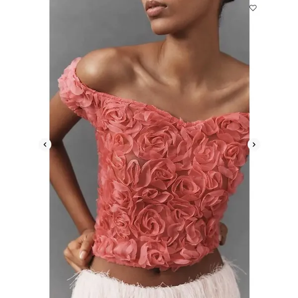 Anthropologie Maeve Off-Shoulder Rosette Top - Image 2