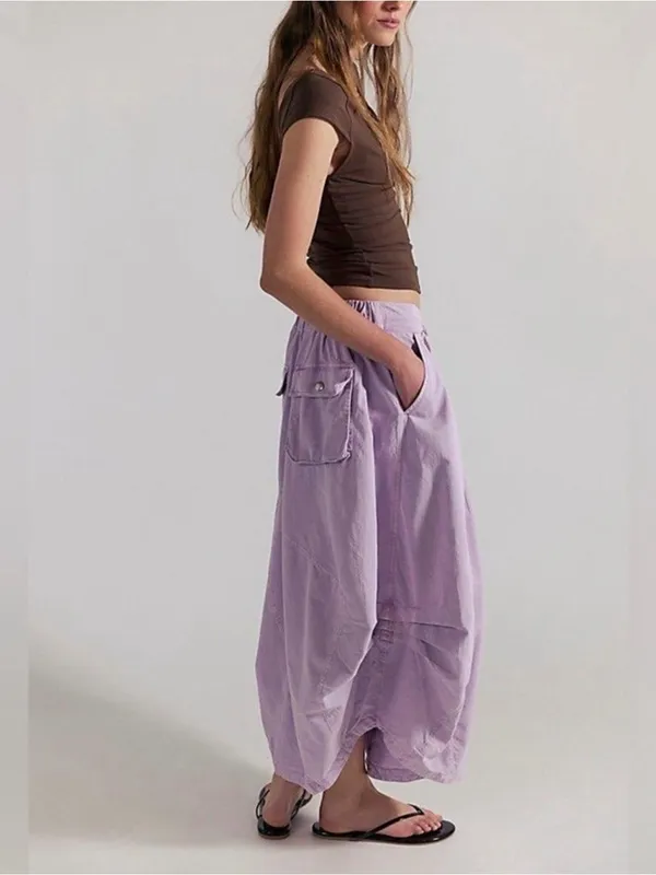 Free People Willow Poplin Maxi Skirt in Pink Lavender Size XS - Image 3